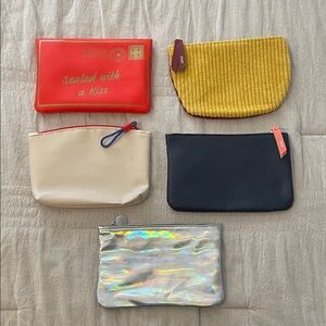 Ipsy Cosmetic Bag Collection - Red, Yellow, Cream, Black, Silver
